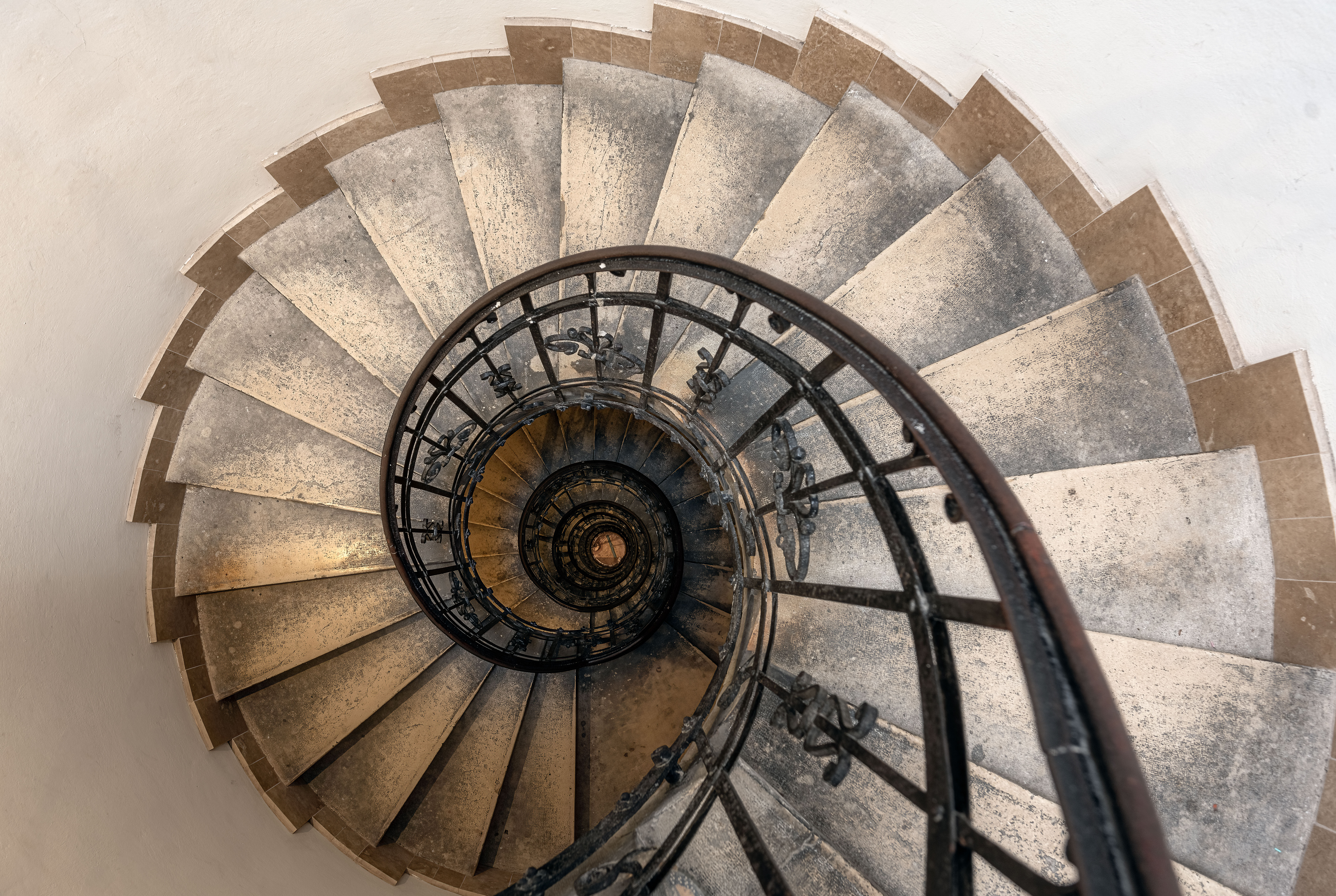 The spiral staircase to reach the roof of St Stephens Basilica